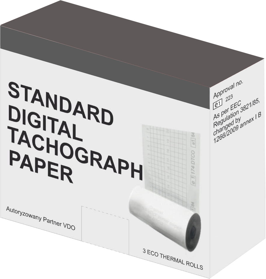 PAPIER UNIWERSALNY DO TACHOGRAFÓW CYFROWYCH <br> (3 rolki)